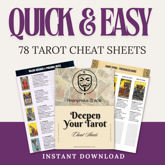 Deepen Your Tarot Cheatsheets